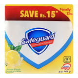 Safeguard Soap Lemon Fresh 3-Pack 145gm Value Pack, Soaps, Safeguard, Chase Value
