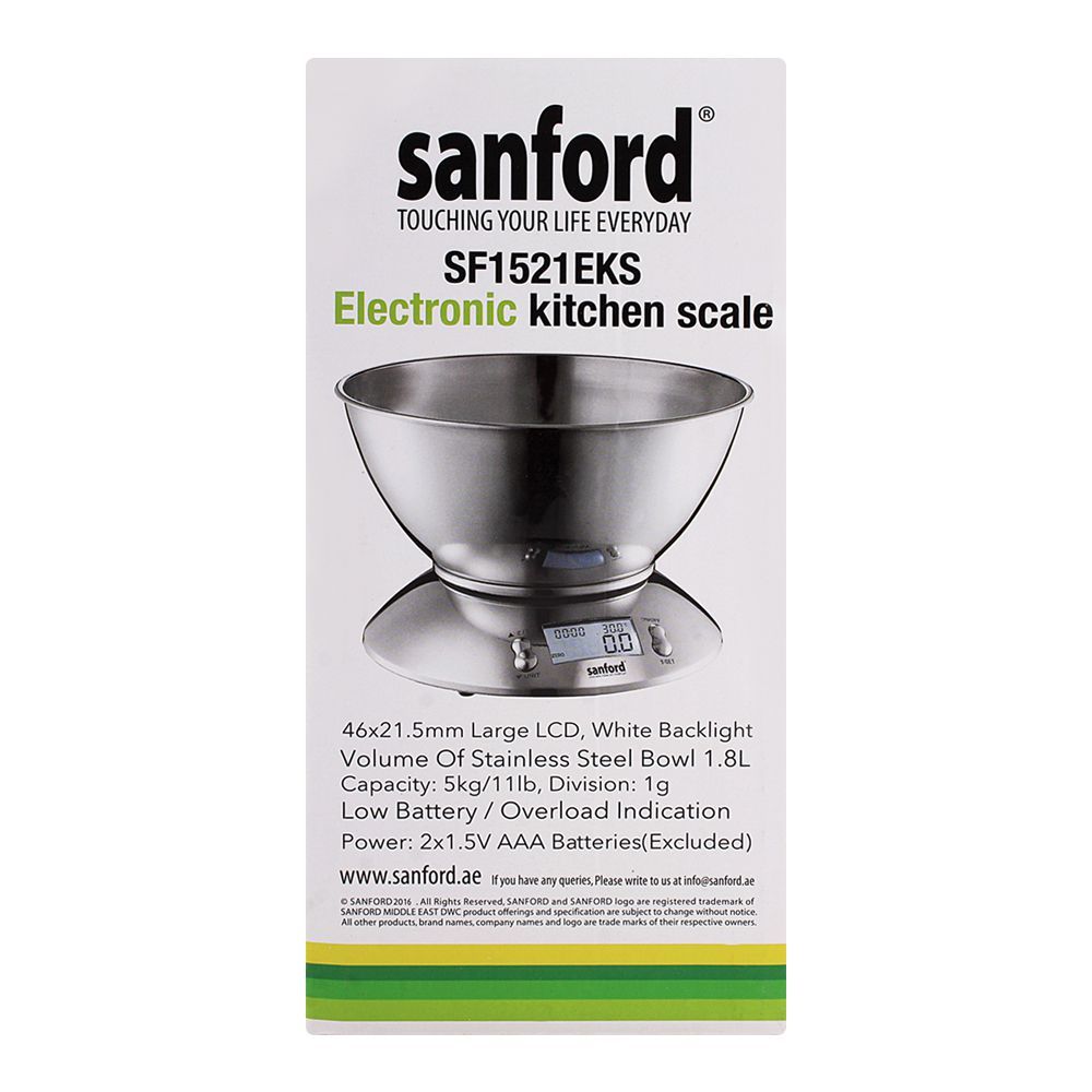 Sanford Electronic Kitchen Scale SF-1521KS, Home Accessories, Sanford, Chase Value
