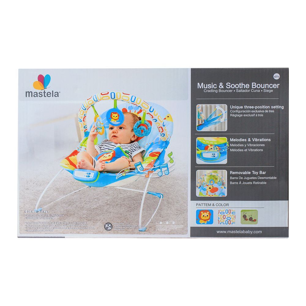 Mastela Soothing Cradling Vibrations Bouncer, Lion/Ants, 3-11 KG, 6875, Carrier Strollers & Furniture, Mastela, Chase Value