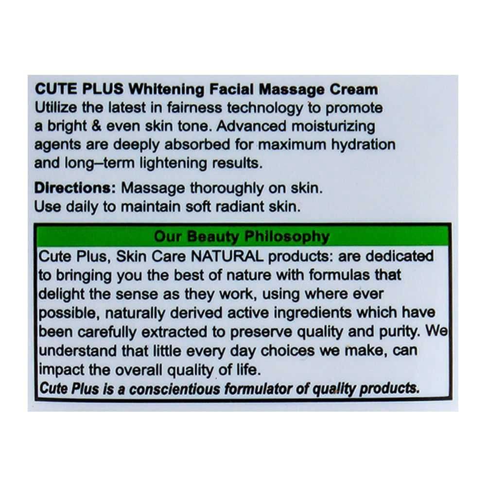 Cute Plus Rose Whitening All Skin Type Facial Massage Cream 150ml, Creams & Lotions, Cute Plus, Chase Value