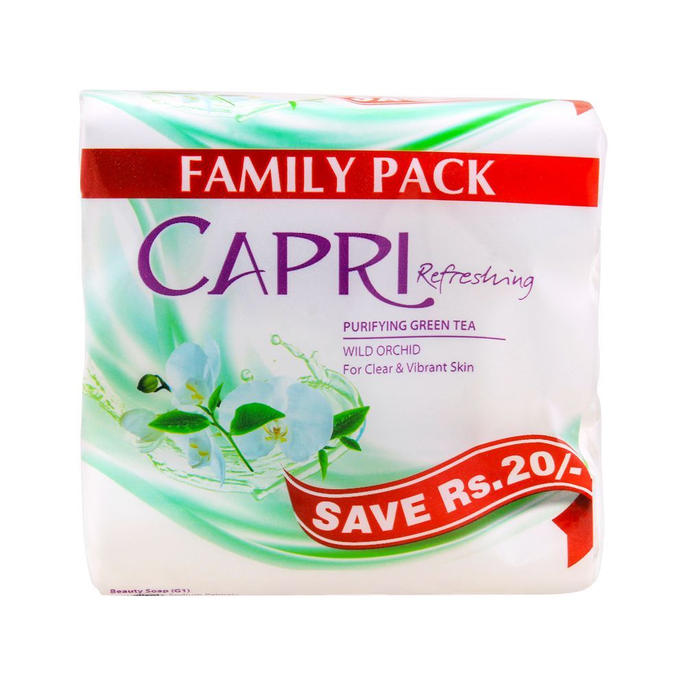 Capri Refreshing Purifying Green Tea Soap, Saving Pack 3x140g, Soaps, Capri, Chase Value