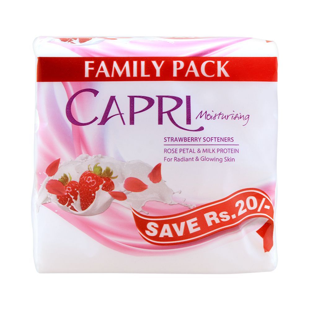 Capri Moisturising Strawberry Softeners Soap, Saving Pack 3x140g, Soaps, Capri, Chase Value