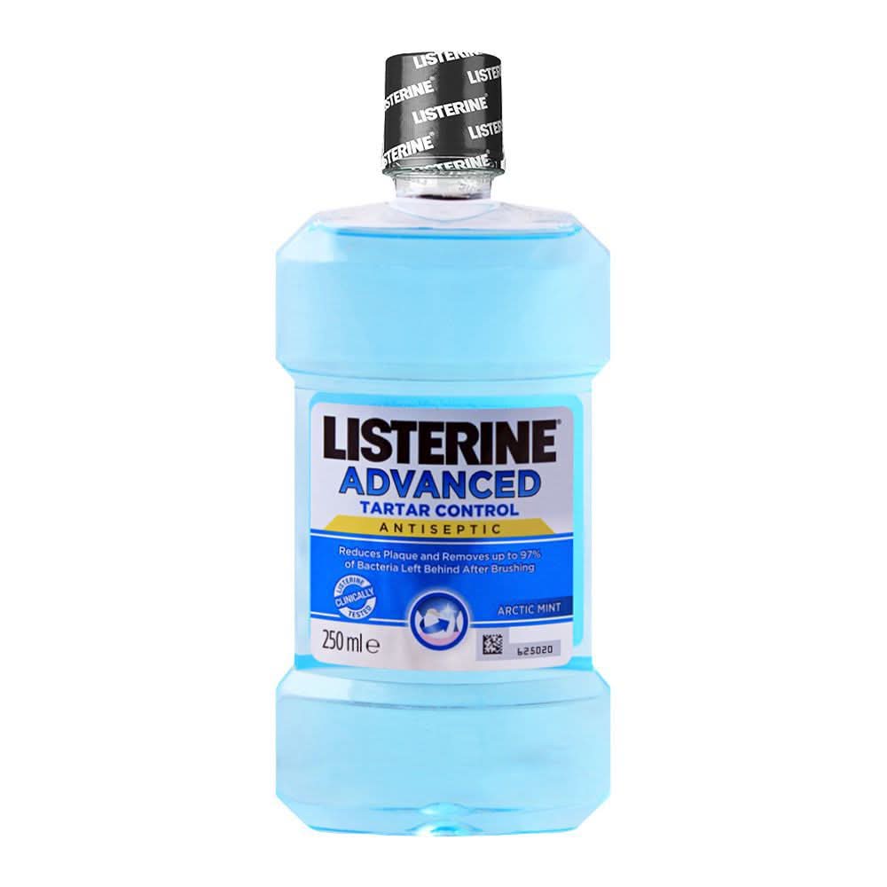 Listerine Advanced Tartar Control Antiseptic Arctic Mint Mouthwash, 250ml, Oral Care, Listerine, Chase Value