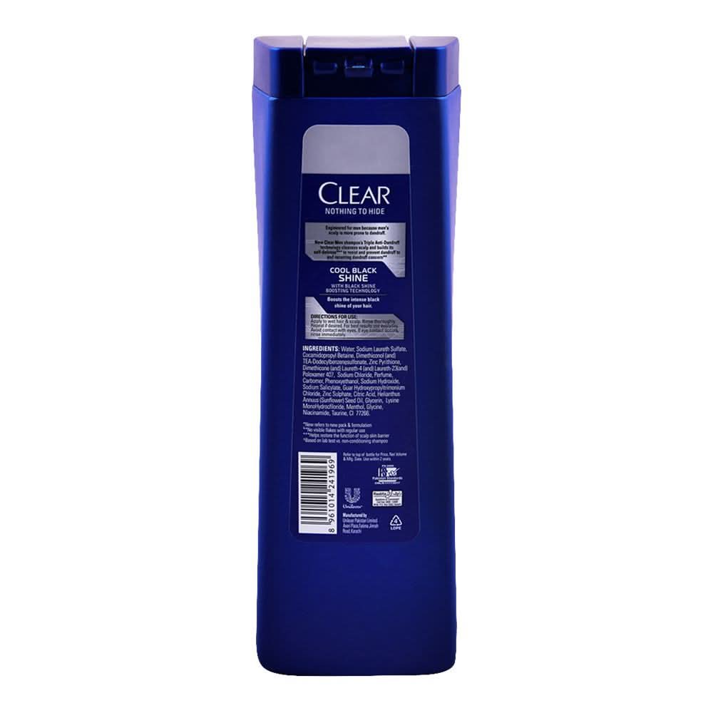 Clear Men Triple Anti-Dandruff Cool Black Shine Shampoo, 400ml, Shampoo & Conditioner, Clear, Chase Value