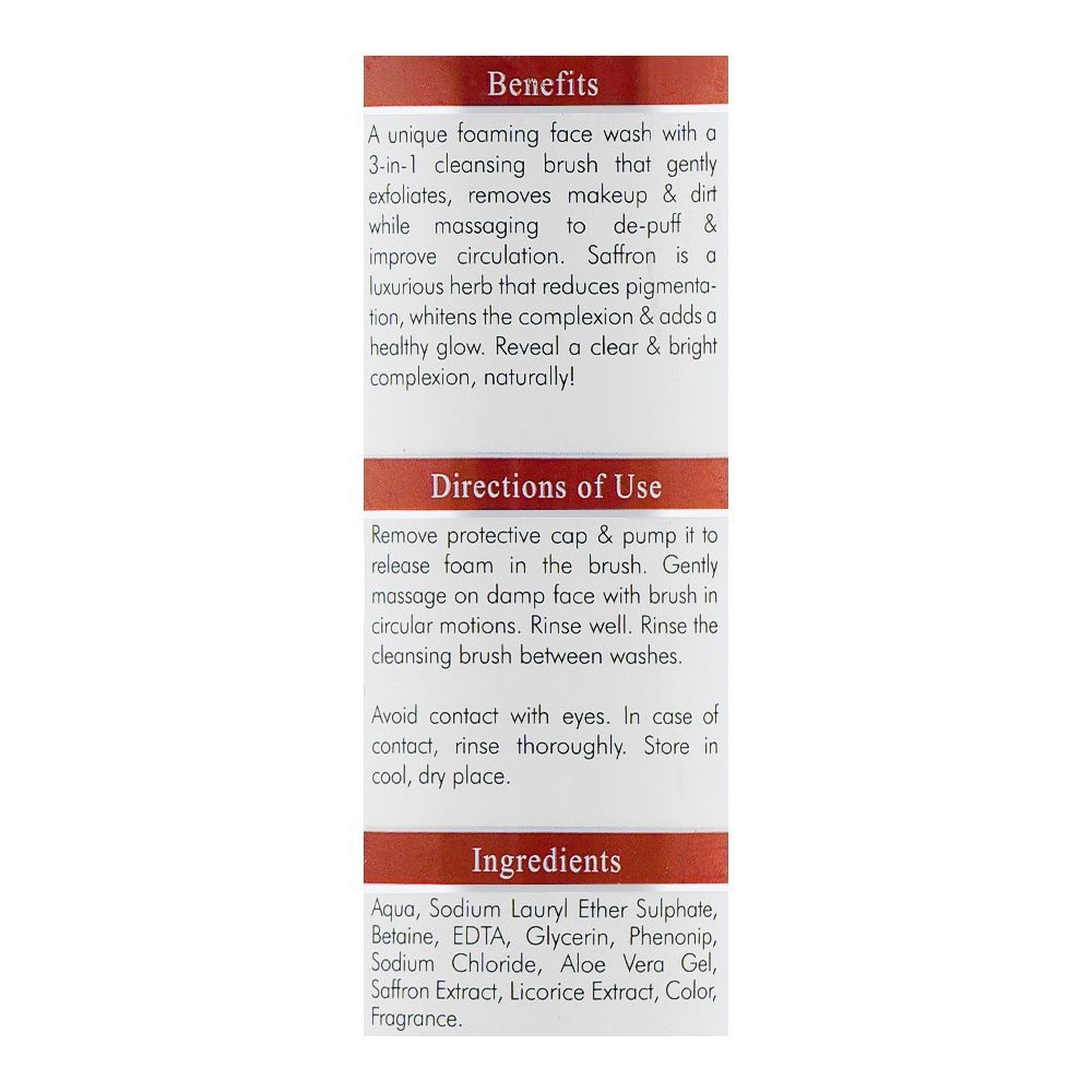 Hemani Saffron Whitening Foaming Face Wash, For All Skin Types, 150ml, Face Washes, WB By Hemani, Chase Value