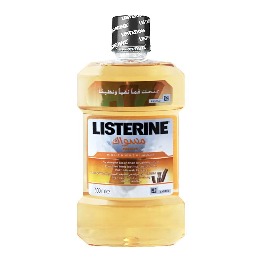 Listerine Miswak Mouthwash, 500ml, Oral Care, Listerine, Chase Value