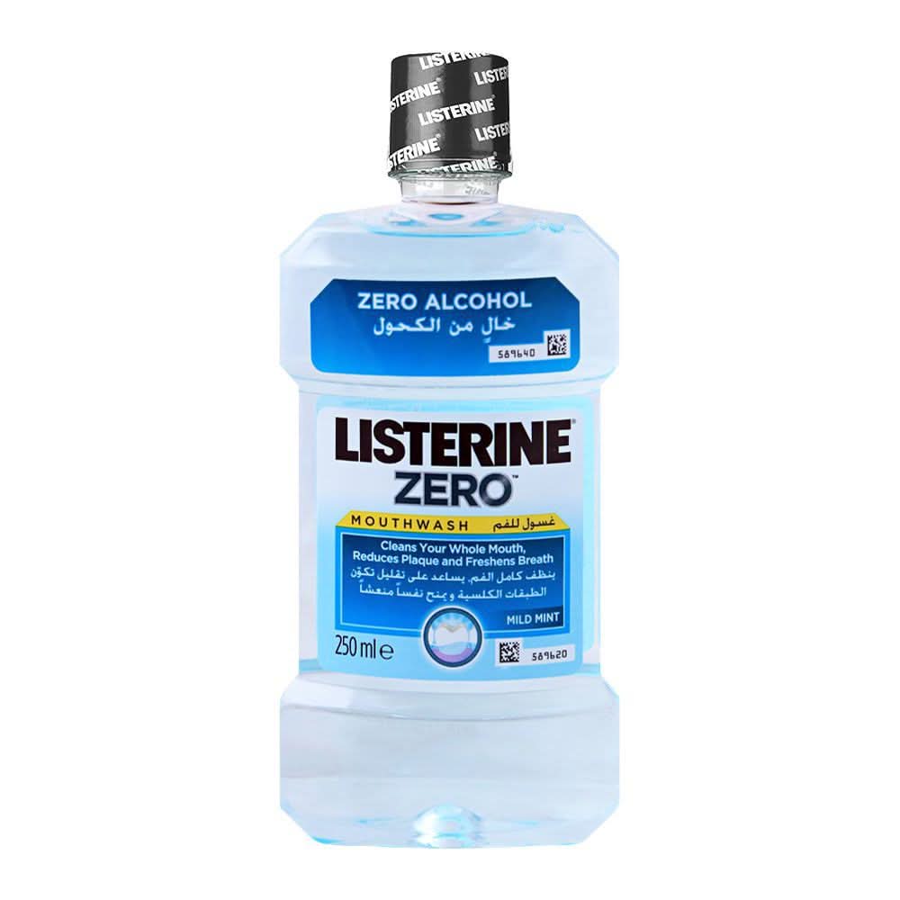 Listerine Zero Mild Mint Mouthwash, Zero Alcohol, 250ml, Oral Care, Listerine, Chase Value