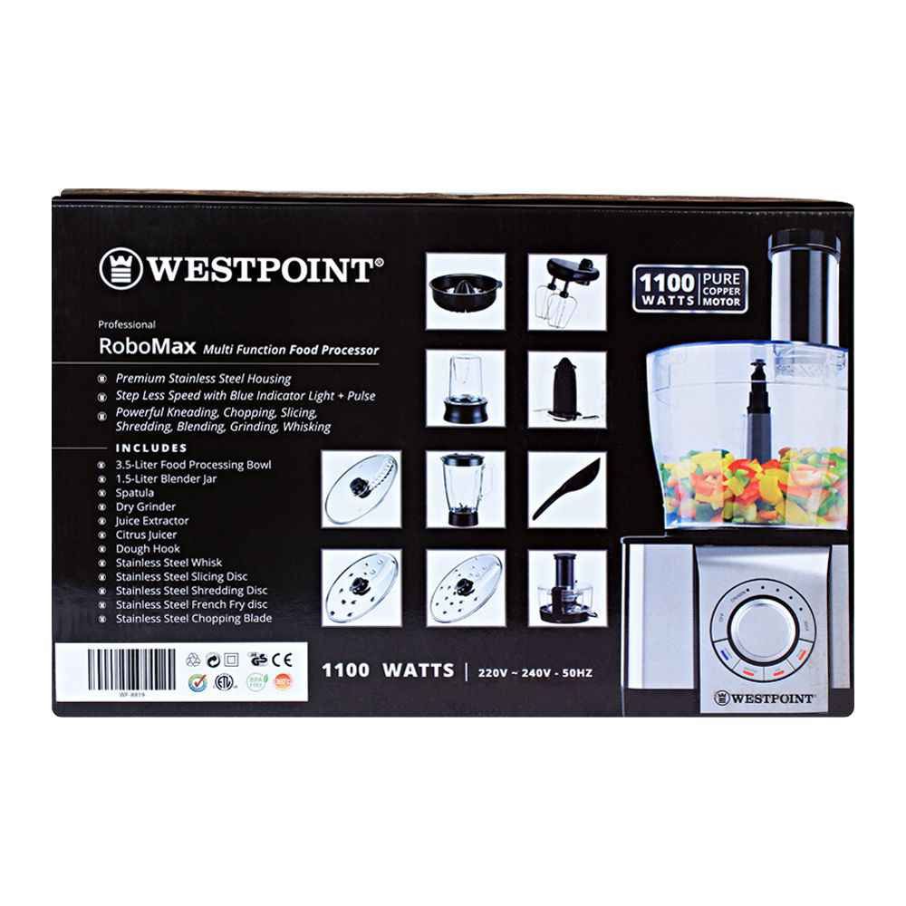 West Point Professional RoboMax Food Processor, WF-8819, Juicer Blender & Mixer, Westpoint, Chase Value