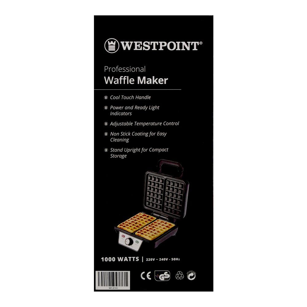 West Point Professional Waffle Maker, 1000W, WF-8103, Toaster & Hot Plate, Westpoint, Chase Value