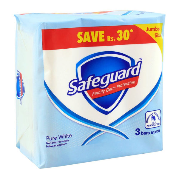 Safeguard Pure White Soap, 3-Pack, 175g, Soaps, Safeguard, Chase Value