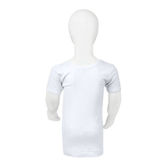 Lily Kids Half Sleeves Vest, White