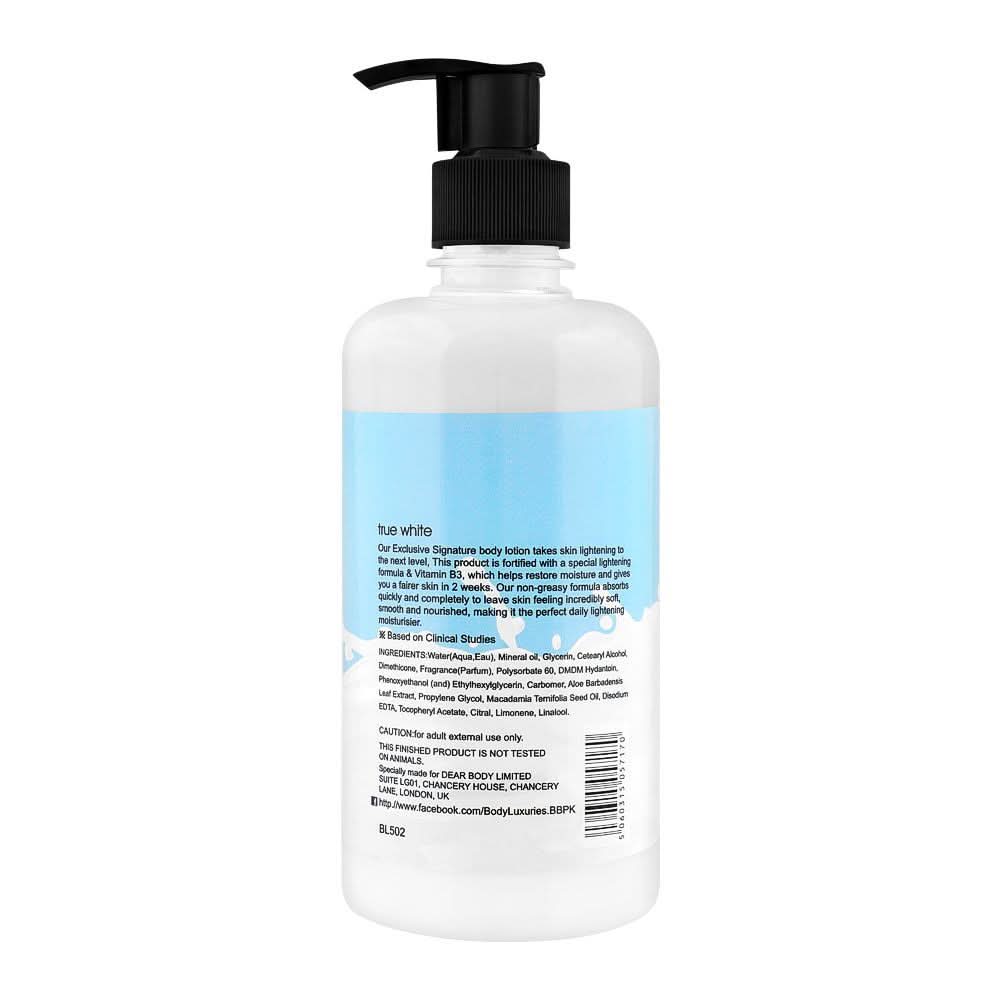Body Luxuries True White Body Lotion, 500ml, Creams & Lotions, Body Luxuries, Chase Value