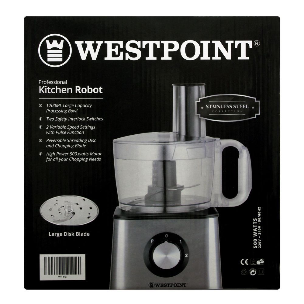 West Point Professional Kitchen Robot, Slice + Shred + Chop, 500W, WF-501, Chopper, Westpoint, Chase Value