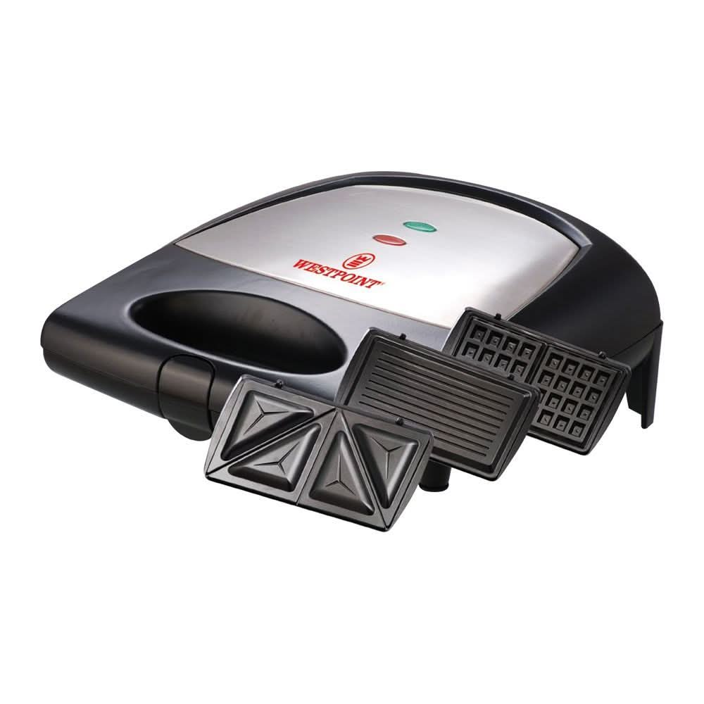 WestPoint Deluxe 3-In-1 Sandwich Toaster, 700W, WF-6093, Toaster & Hot Plate, Westpoint, Chase Value