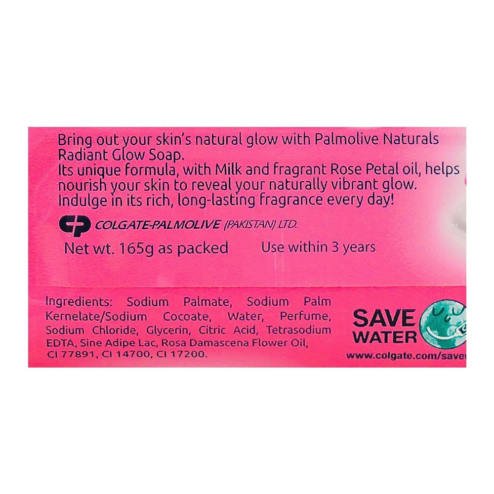 Palmolive Naturals Radiant Glow Milk & Rose Soap, 165g, Soaps, Palmolive, Chase Value