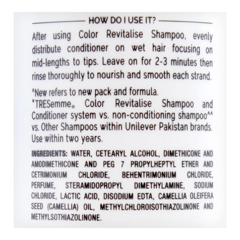 Tresemme Color Revitalise With Camelia Oil Pro Collection Conditioner, 160ml, Shampoo & Conditioner, Tresemme, Chase Value