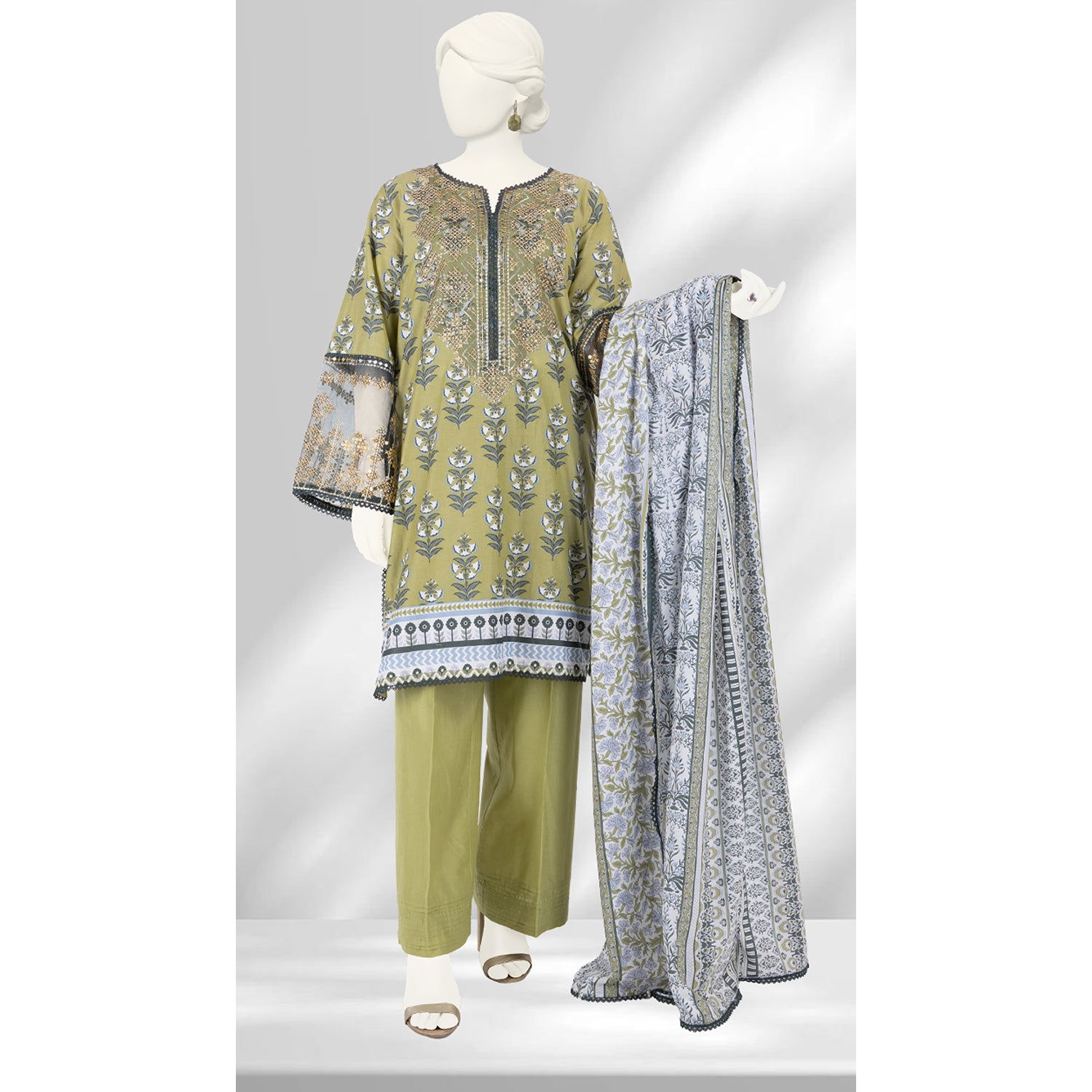 Panjnad By J. Lawn Embroidered 3 Piece Unstitched - 1277-A, Women, 3Pcs Shalwar Suit, Junaid Jamshed, Chase Value