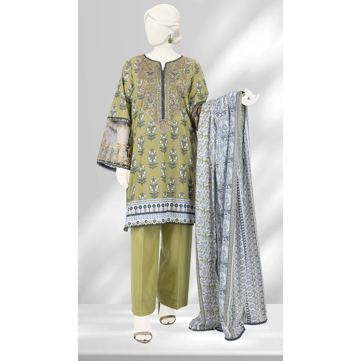 Panjnad By J. Lawn Embroidered 3 Piece Unstitched - 1277-A, Women, 3Pcs Shalwar Suit, Junaid Jamshed, Chase Value