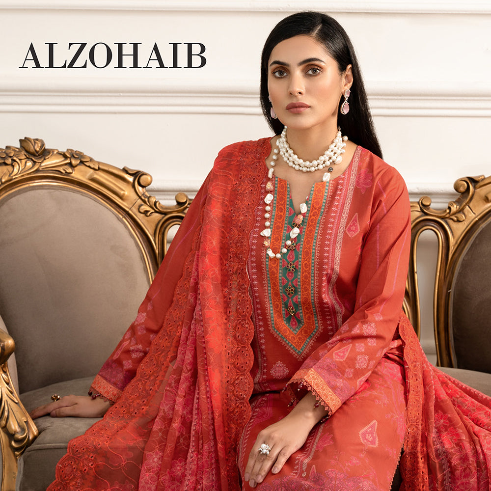 Al-Zohaib Sun Shine Cotton Printed Unstitched 3Pcs Suit - 11, Women, 3Pcs Shalwar Suit, Al-Zohaib Textiles, Chase Value