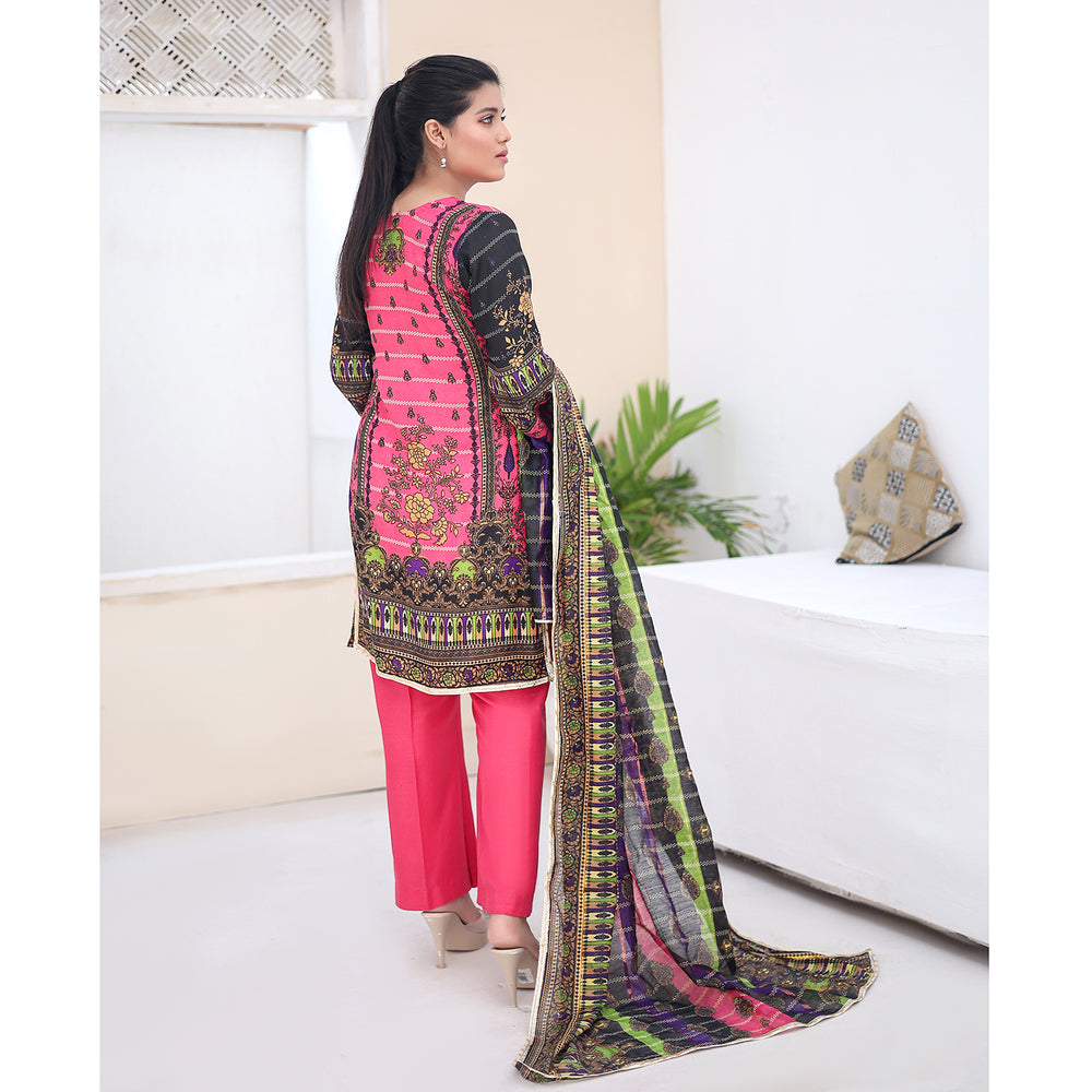 Laiba By SN Cloth Printed Unstitched 3 Pcs Suit - 10, Women, 3Pcs Shalwar Suit, SN Cloth, Chase Value