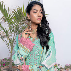 Janan Printed Lawn Embroidered  Suit 3Pcs with Cut Work Dupatta - 6