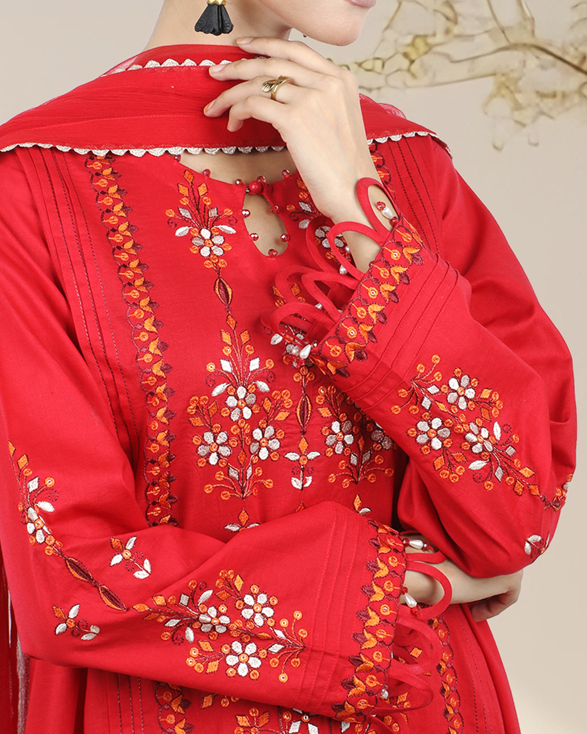 Eminent Cambric Digital Embroidered 3-Piece Suit