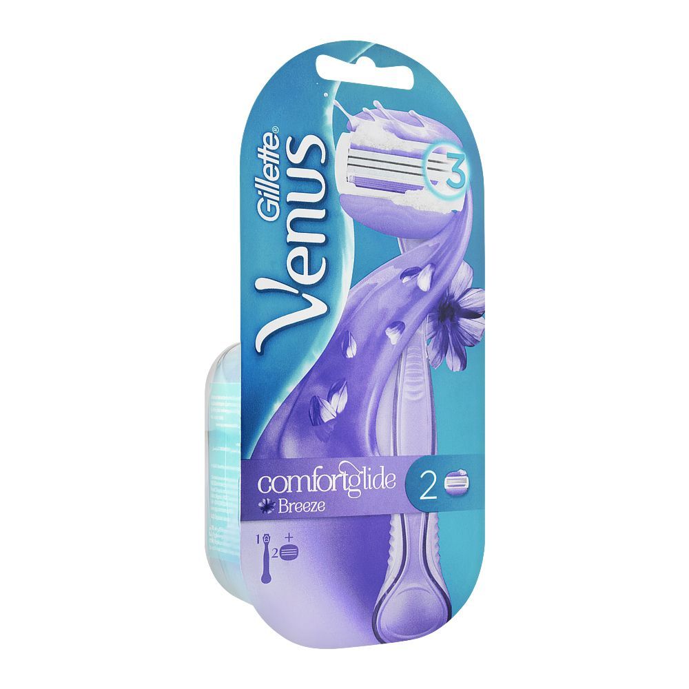 Gillette Venus Comfort Glide Breeze Women Razor + 2 Cartridges, After Shaves, Gillette, Chase Value