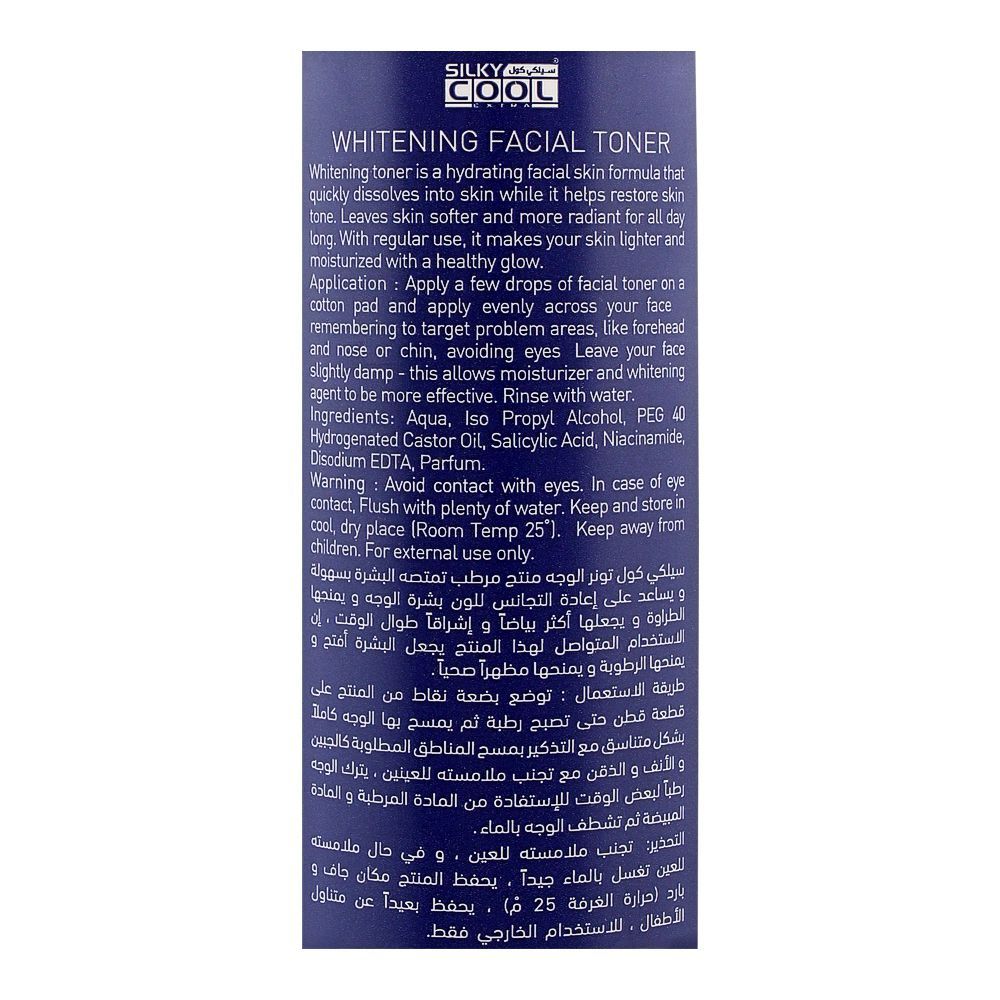 Silky Cool Extra Whitening Facial Toner, 250ml, Toners, Silky Cool, Chase Value