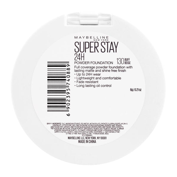 Maybelline New York Superstay 24H Full Coverage Powder Foundation, 130 Buff Beige, Foundation, Maybelline, Chase Value