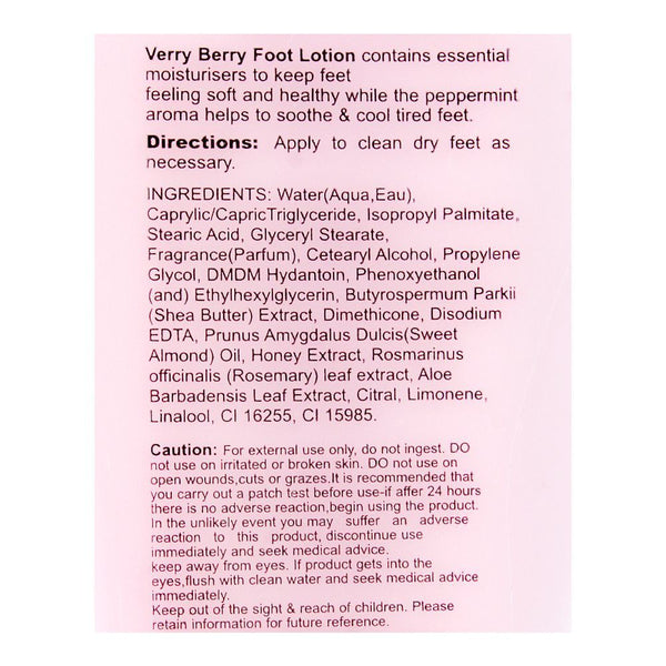 Body Luxuries Very Berry Foot Lotion, 180ml, Creams & Lotions, Body Luxuries, Chase Value