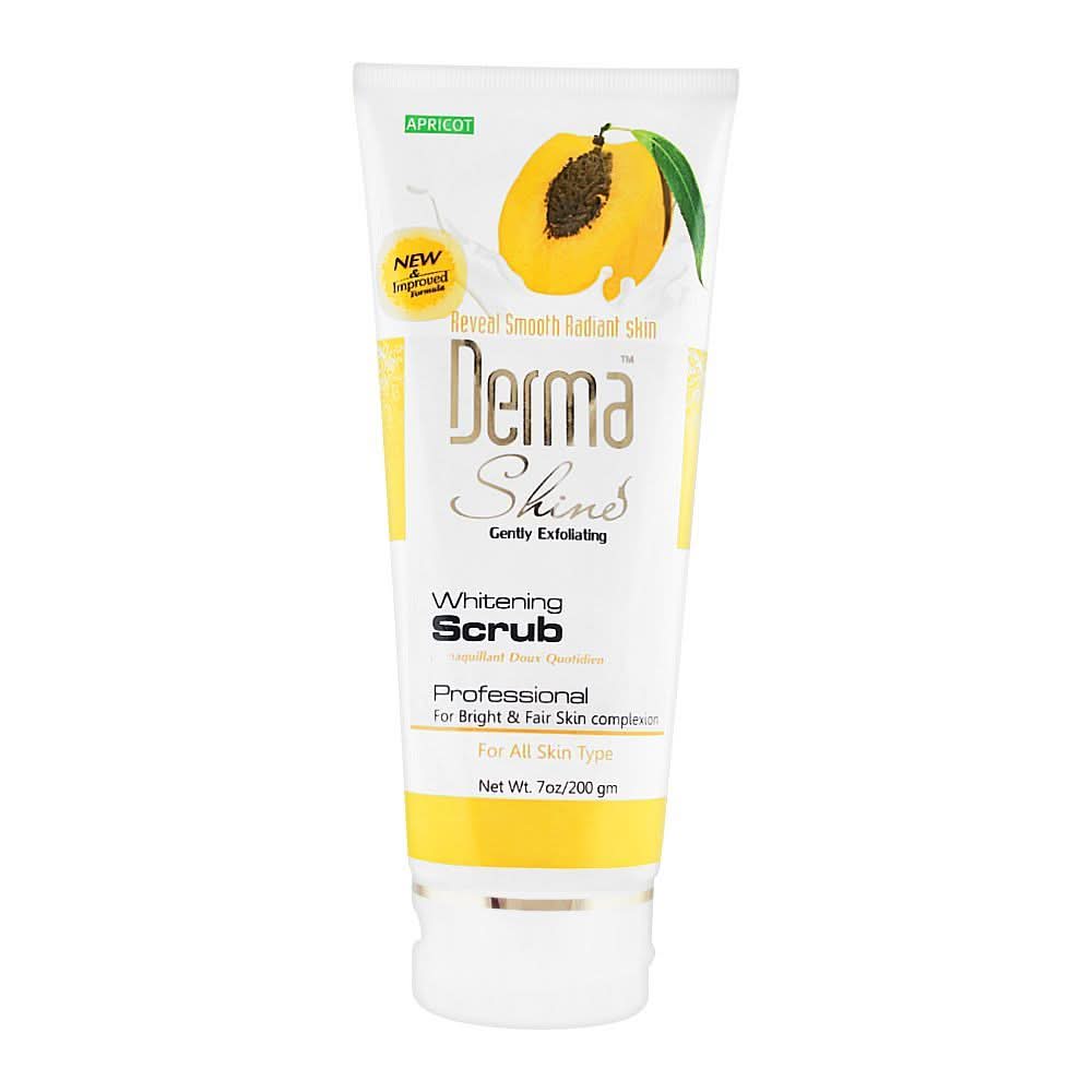 Derma Shine Gently Exfoliating Apricot Whitening Scrub, For All Skin Types, 200g, Scrubs, Derma Shine, Chase Value