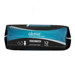 Always DreamZzz All Night Ultra Thin Extra Long Night Pads, 12 Pads Value Pack, Sanitory Napkins, Always, Chase Value
