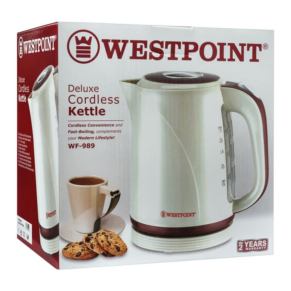 West Point Deluxe Cordless Kettle, 1.7L, 1850W, WF-989, Coffee Maker & Kettle, Westpoint, Chase Value