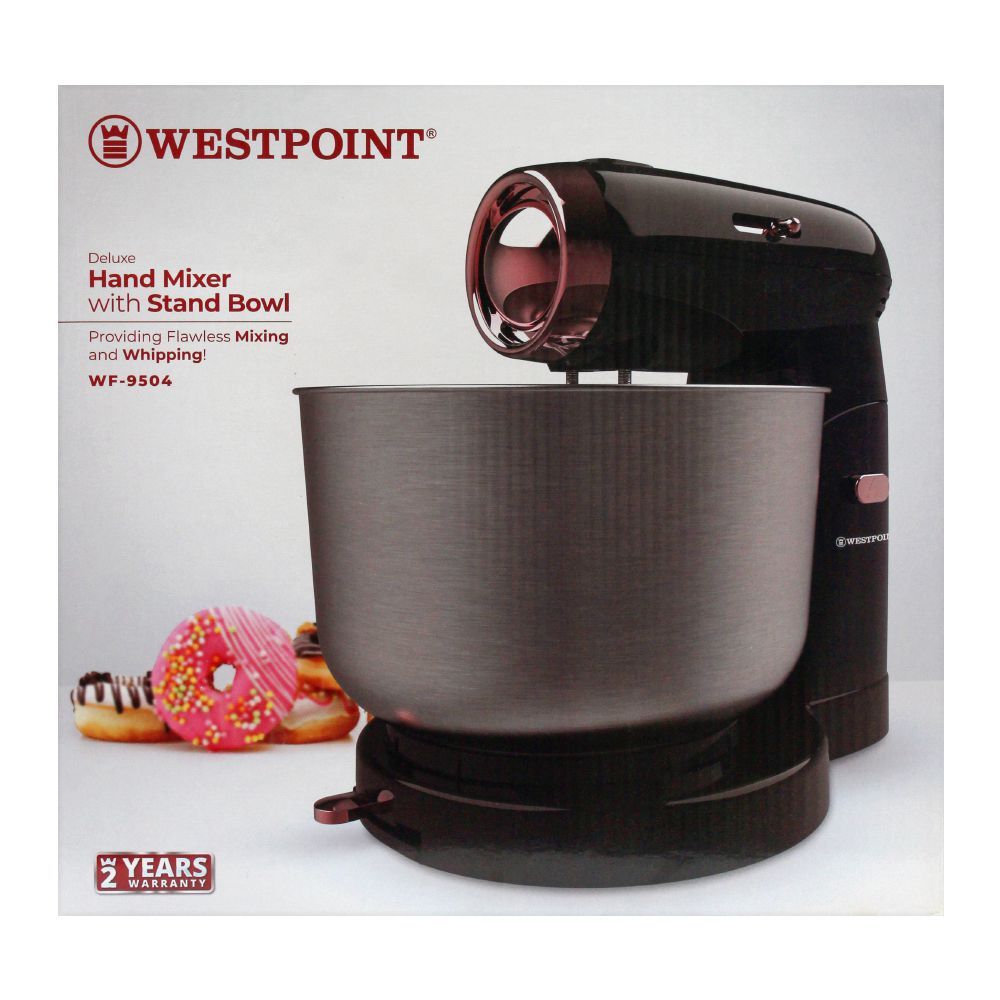 West Point Deluxe Hand Mixer With Stand Bowl, 3.5L, 5-Speed, WF-9504, Juicer Blender & Mixer, Westpoint, Chase Value