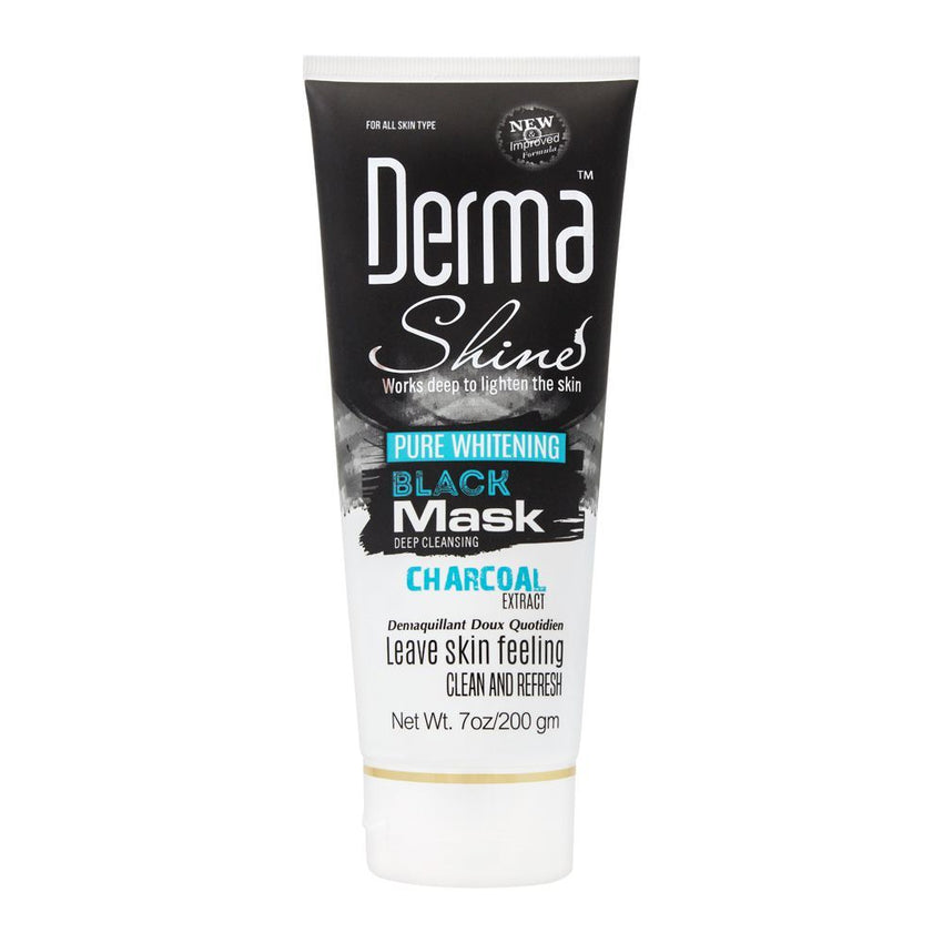 Derma Shine Pure Whitening Charcoal Extract Black Face Mask, 200G, Face Washes, Derma Shine, Chase Value