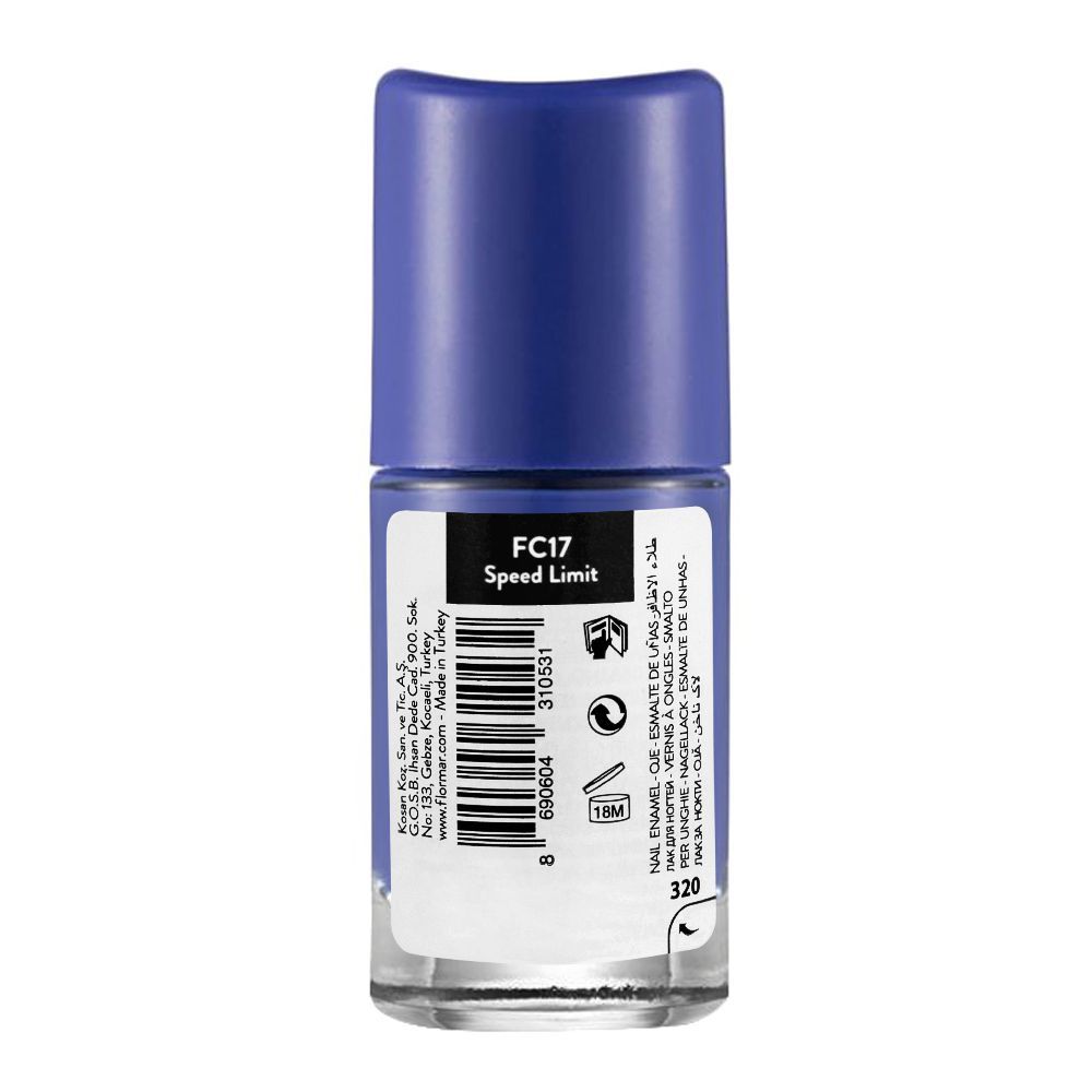 Flormar Full Color Nail Enamel, FC17 Speed Limit, 8ml, Nails, Flormar, Chase Value