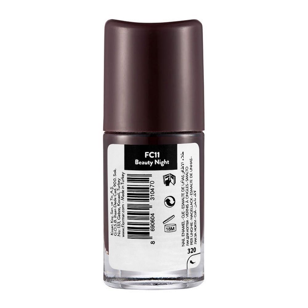Flormar Full Color Nail Enamel, FC11 Beauty Night, 8ml, Nails, Flormar, Chase Value