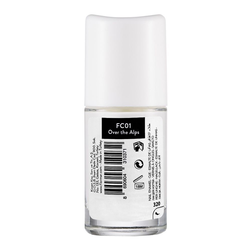 Flormar Full Color Nail Enamel, FC01 Over The Alps, 8ml, Nails, Flormar, Chase Value