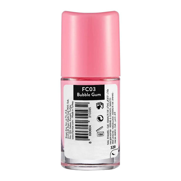 Flormar Full Color Nail Enamel, FC03 Bubble Gum, 8ml