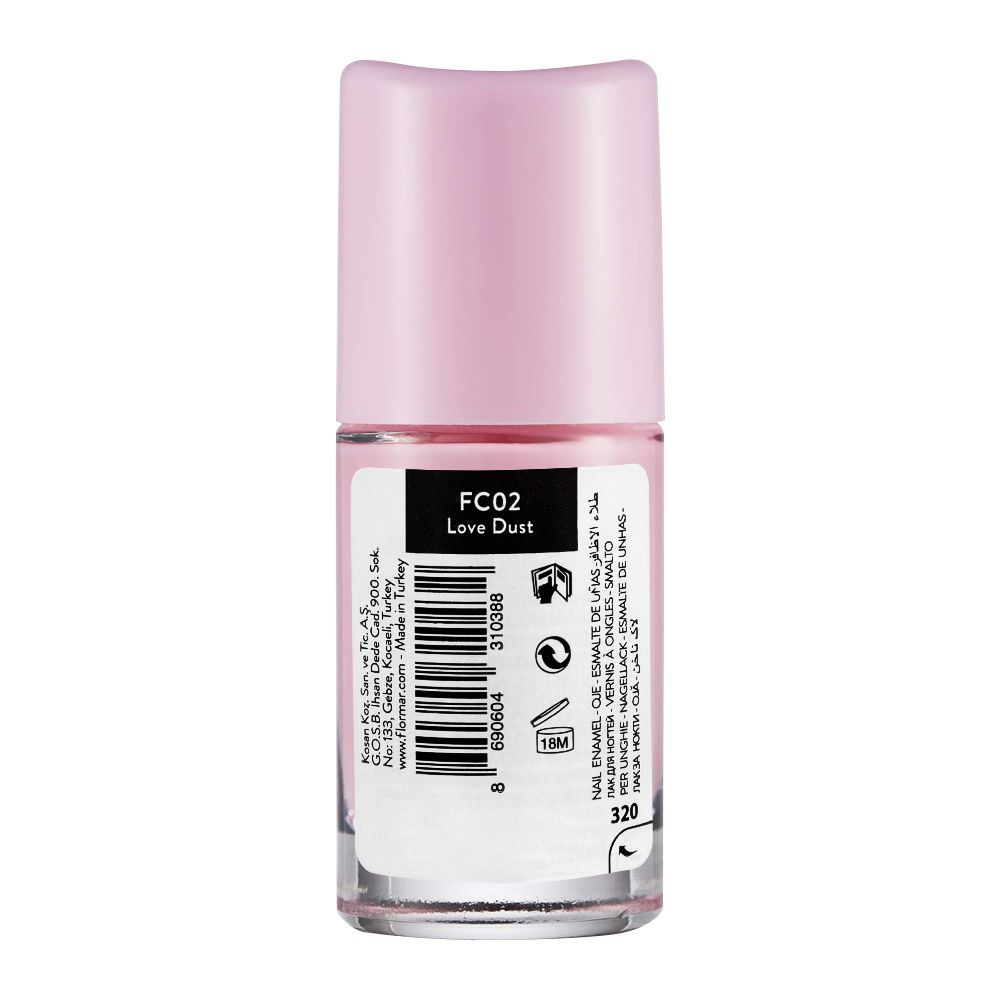 Flormar Full Color Nail Enamel, FC02 Love Dust, 8ml, Nails, Flormar, Chase Value