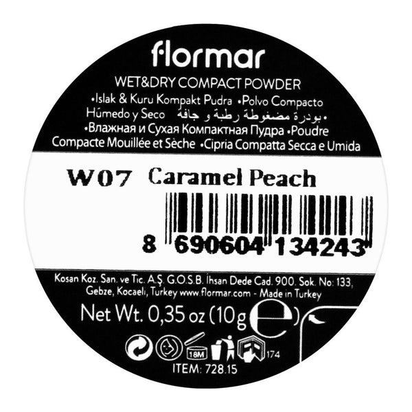 Flormar Wet & Dry Compact Powder, W07 Caramel Peach, Compact Powder, Flormar, Chase Value