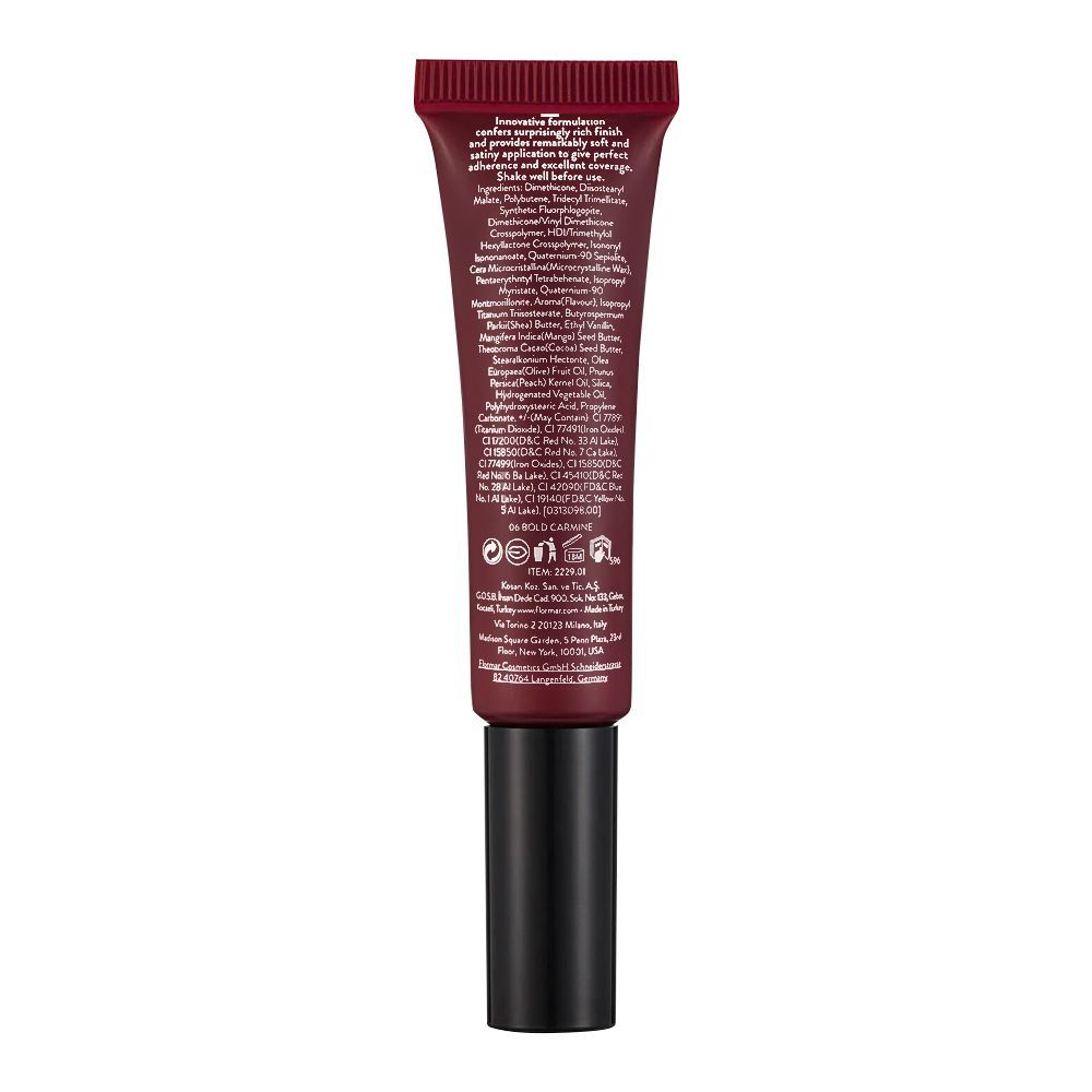 Flormar Creamy Matt Lip Tube Liquid Lipstick, 06, Bold Carmine, Liquid Lipstick, Flormar, Chase Value