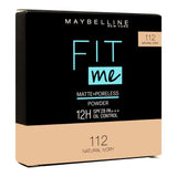 Maybelline New York Fit Me Matte+Poreless Powder, 112 Natural Ivory, Compact Powder, Maybelline, Chase Value