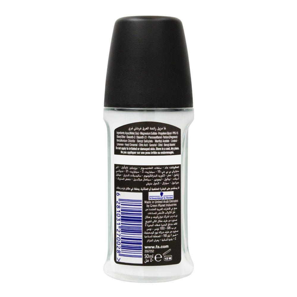 Fa Men 24H Freshly Free Lime & Ginger Scent Roll-On Deodorant, For Men, 50ml, Body Roll On & Sticks, Fa, Chase Value