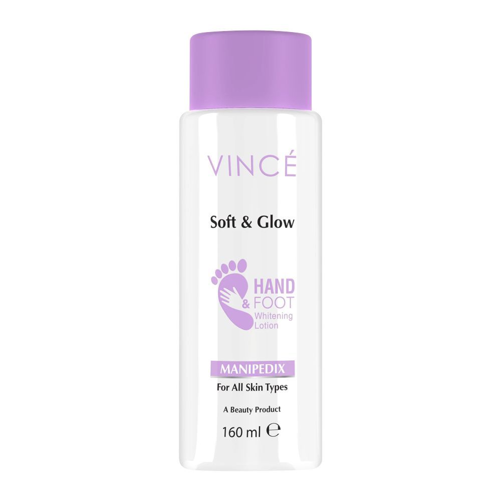 Vince Soft & Glow Manipedix Hand & Foot Whitening Lotion, All Skin Types, 160ml, Creams & Lotions, Vince, Chase Value