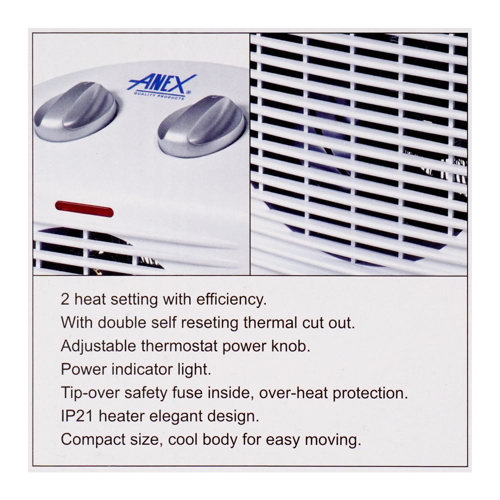 Anex Deluxe Fan Heater, AG-5001, Home & Lifestyle, Heater, Anex, Chase Value