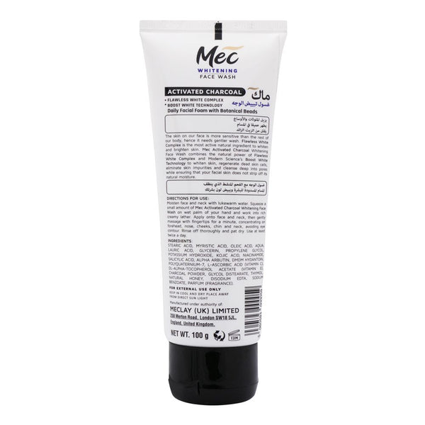 Mec Whitening Activated Charcoal Face Wash, 100g