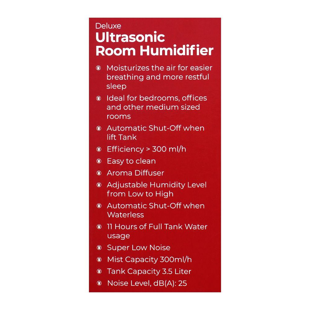 West Point Deluxe Ultrasonic Room Humidifier WF-1201, Home Appliances, Westpoint, Chase Value