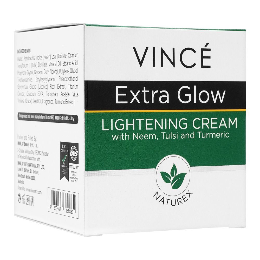Vince Extra Glow Lightening Cream, With Neem, Tulsi And Turmeric, 40ml, Creams & Lotions, Vince, Chase Value