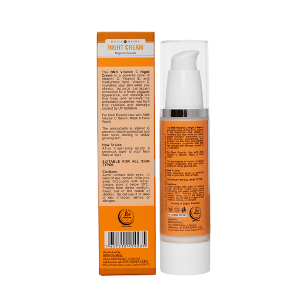 BNB Vitamin C Night Cream 50ml, Creams & Lotions, BNB, Chase Value